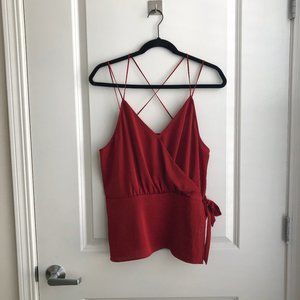 Strappy Red Tank with Side Tie
